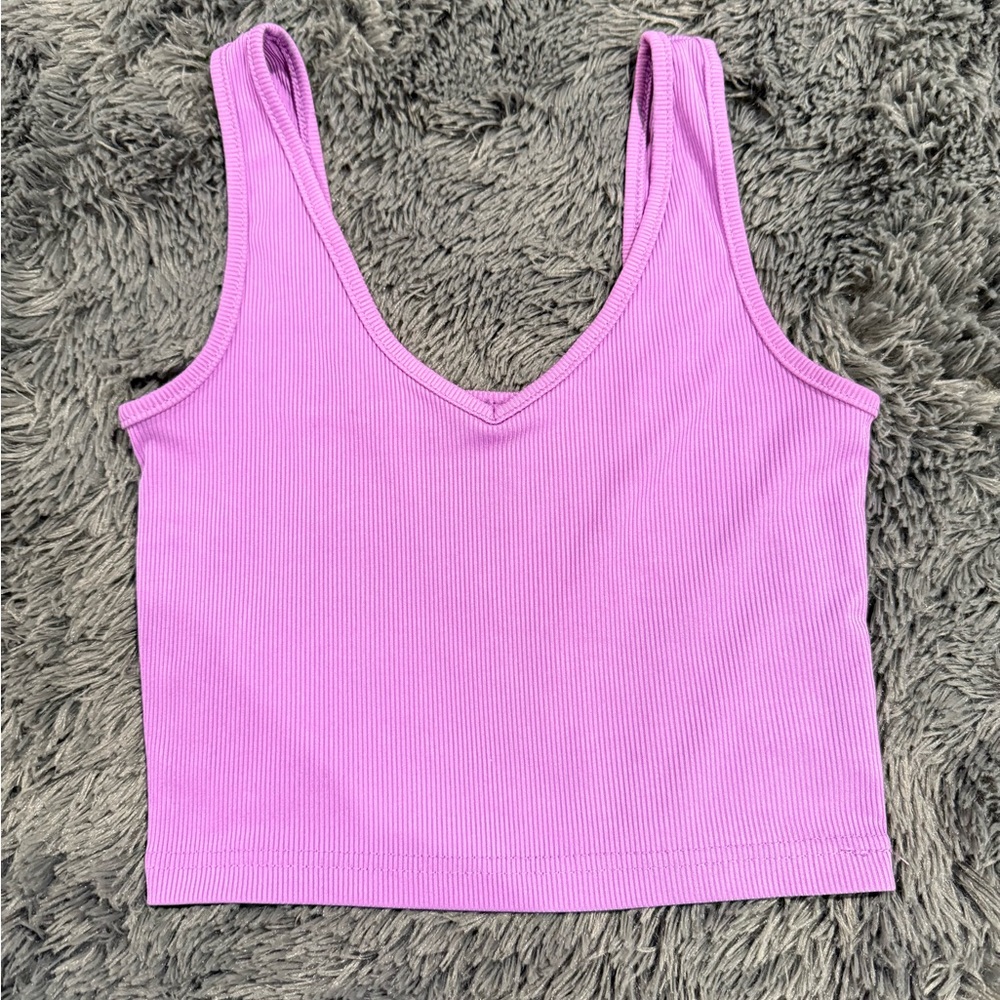 SHEIN Purple Sleeveless Fitted Crop Tank Top